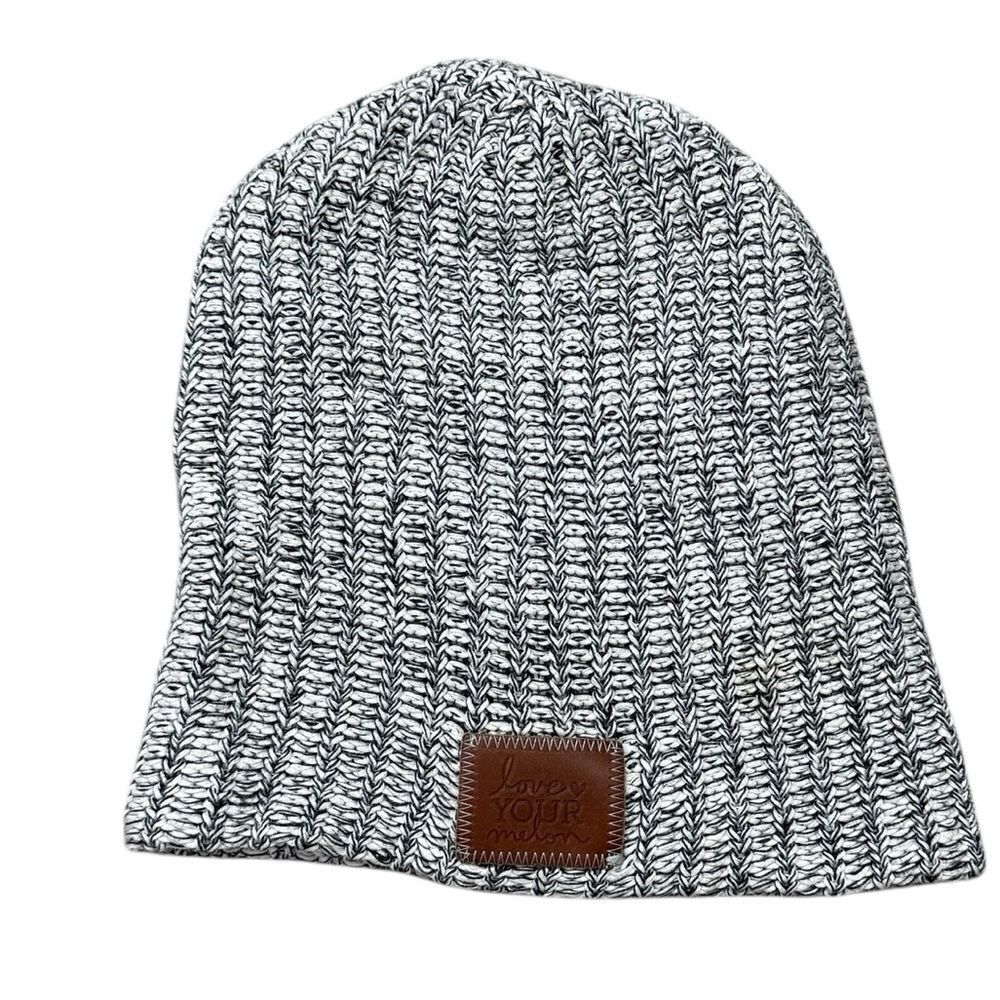 Love your Melon Black & White Slouchy Beanie Hat